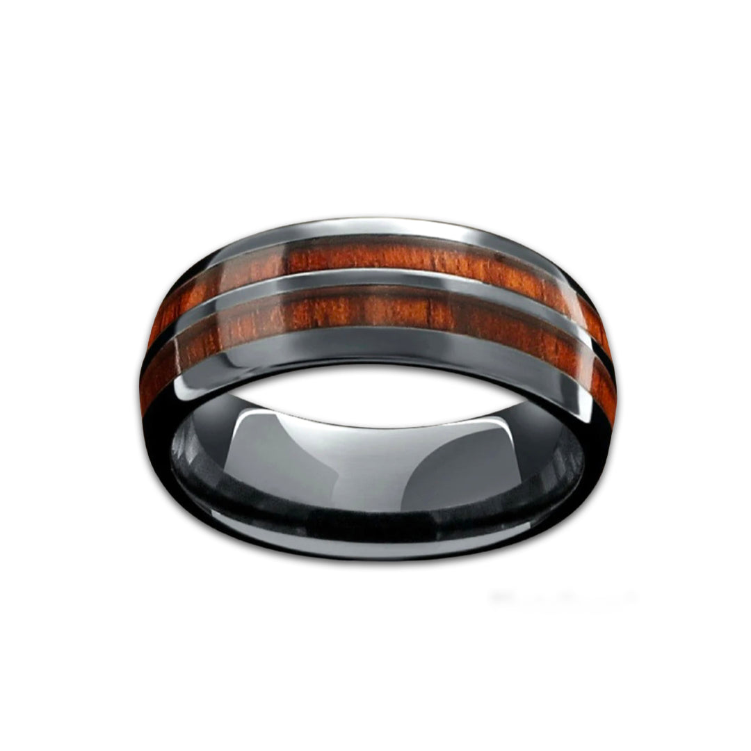 JACK BARREL™ TUNGSTEN KOA WOOD RING– Dubery Optics Sunglasses